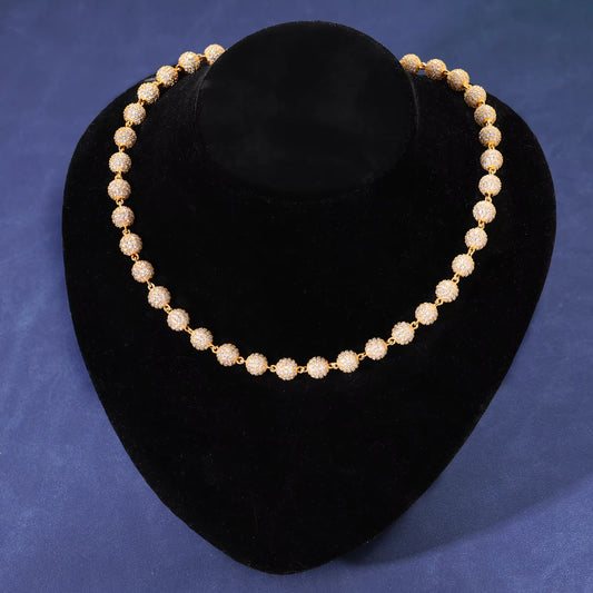 Ice Stone 2025 Fashion Bling 10mm Ball Chain Zircon Necklace
