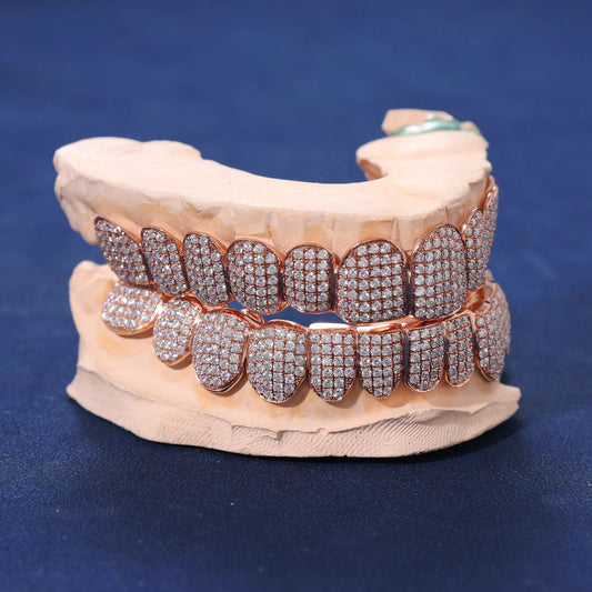 High Quality Custom Individuation Grillz Teeth 925 Silver VVS D Moissanite Diamond Tooth Sharp Cool Braces Iced Out Jewelry