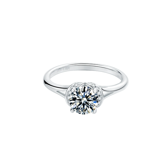 D Color VVS White Gold Solitaire Ring White Moissanite Engagement Wedding Rings for Women Engagement