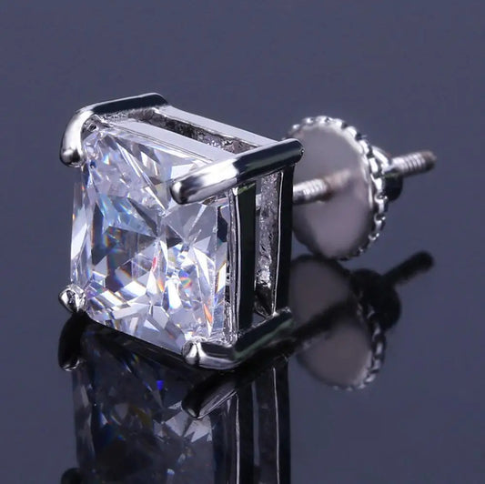 Ice Stone Hip Hop Iced Out 8mm CZ Stud Earrings