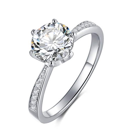 VVS D Color 2.0ct Iced Out Woman Jewelry Round Cut Moissanite Engagement Diamond Rings