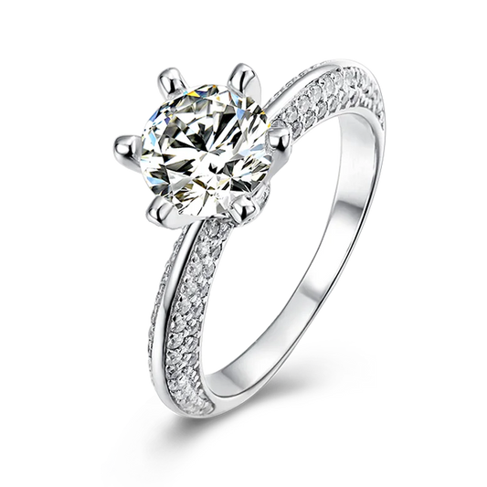 1.0ct VVS1 D Color 925 Sterling Silver Classic Design Platinum Eternity Band Ring Moissanite Diamond Ring Jewelry Women