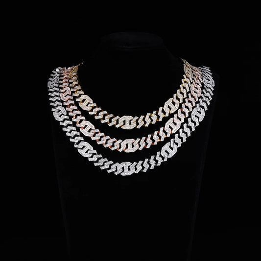 New Arrival Iced Out Cuban Chain Link Necklace 3A Zircon 15mm Rose Gold Plated Hop Hop Jewelry