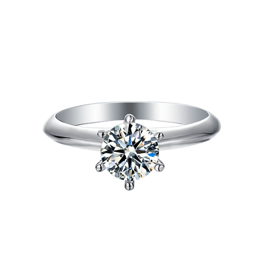 Fashion Jewelry Women Mossinate Diamond Jewelry 925 Sterling Silver Ring 1ct Diamond Ring