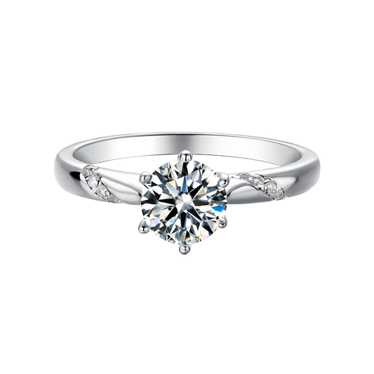 Hot Selling Diamond White DEF Color 925 Silver Moissanite Diamond Wedding Ring