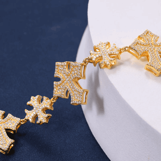 Ice Stone 22mm VVS Moissanite Cross Tennis Bracelet