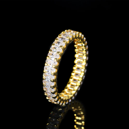 Pass Diamond Tester Luxury Wedding 4mm 925 Sterling Silver Ring VVS Moissanite Baguette Jewelry Fashion Engagement Ring