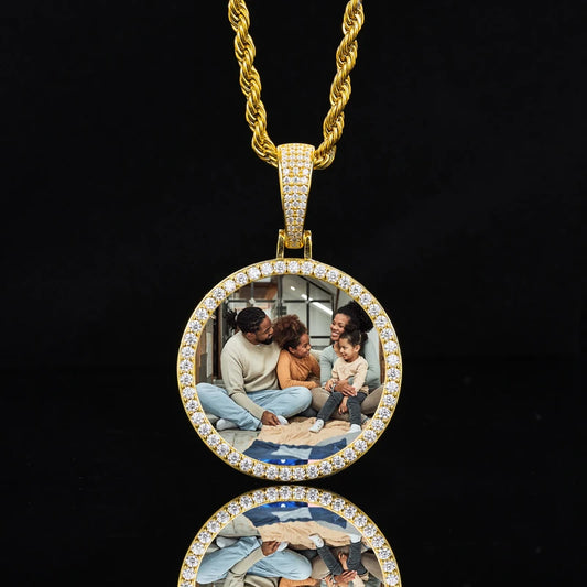 Ice Stone Hip Hop D Color Moissanite Custom Photo Pendant Necklace