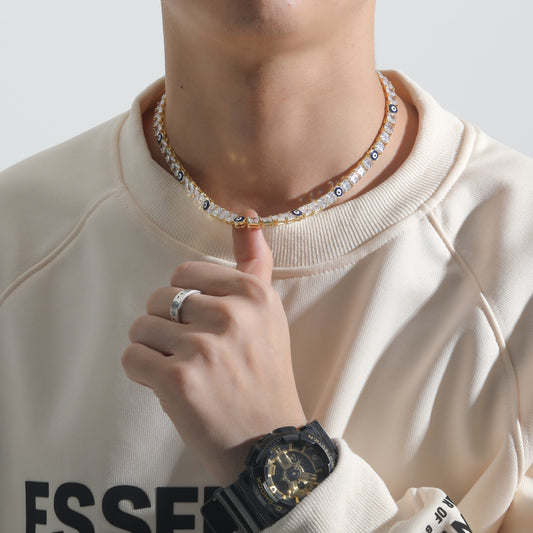 Ice Stone 6mm Evil Blue Eye Necklace