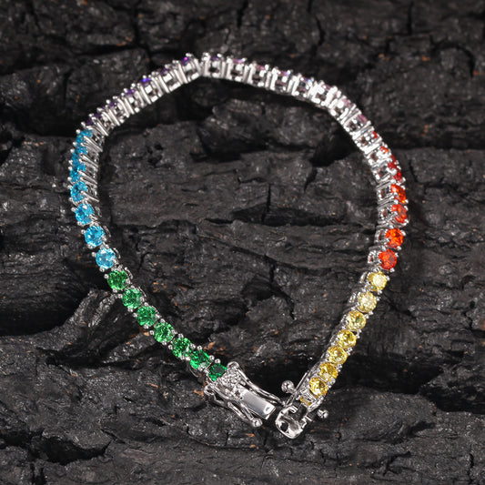 Ice Stone 4mm Rainbow Tennis Chain Bracelet