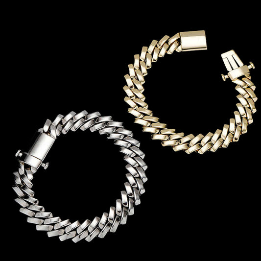 Ice Stone 18K Gold Plated Cuban Bracelet Hip Hop