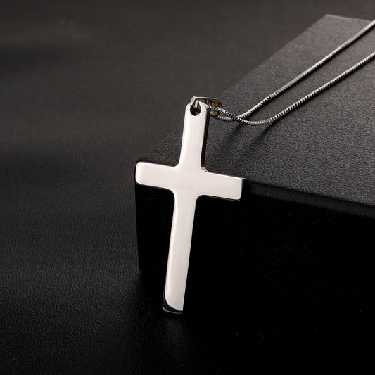 Ice Stone Tarnish-Free Stainless Steel Cross Necklace
