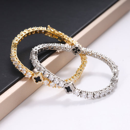 4mm Clover CZ Tennis Chain Colorful Jewelry