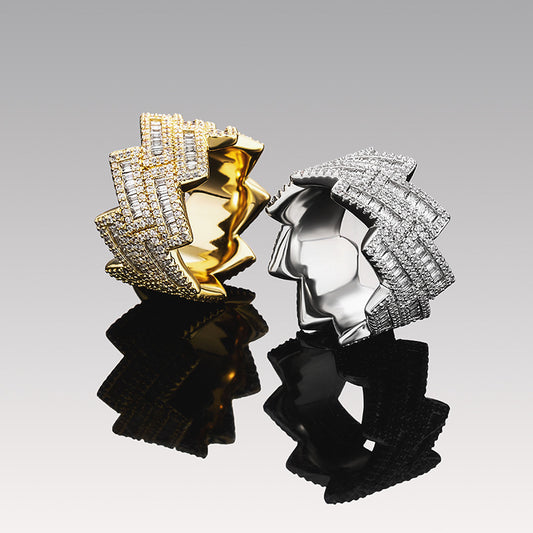 Ice Stone Gold Plated Miami Cuban Diamond Ring