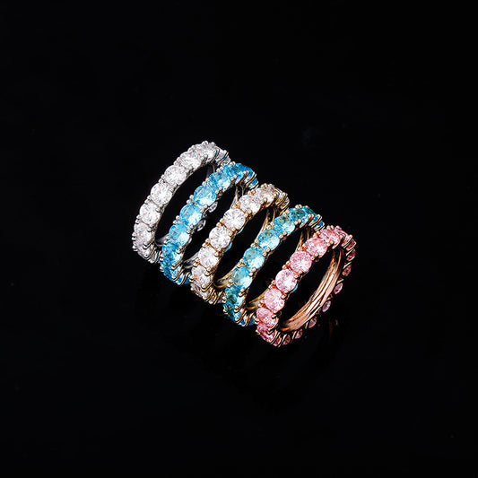 Ice Stone AAA CZ Hip Hop Tennis Rings Jewelry