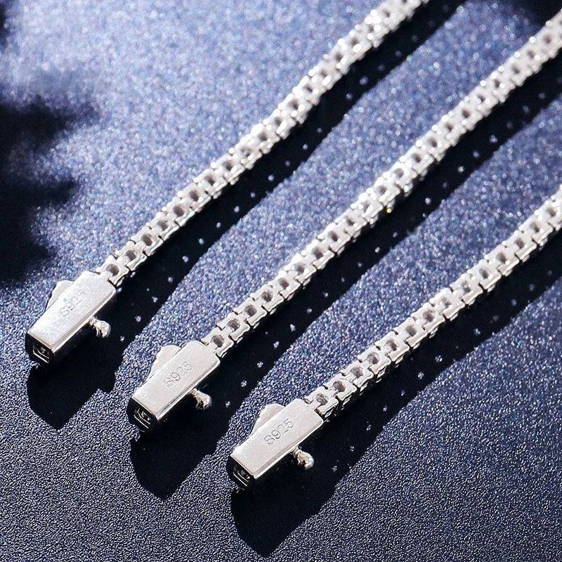 925 Silver Moissanite Bracelet Iced Out VVS D Moissanite 2mm-6mm Tennis Bracelet Spring Clasp Pass Diamond Tester Tennis Chain