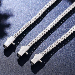 925 Silver Moissanite Bracelet Iced Out VVS D Moissanite 2mm-6mm Tennis Bracelet Spring Clasp Pass Diamond Tester Tennis Chain