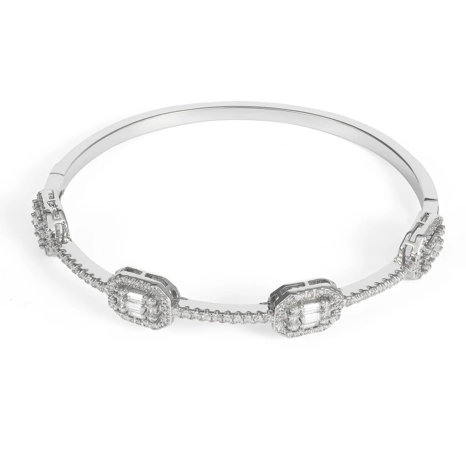 Ice Stone Iced Out Baguette CZ Bracelet Gold Plated