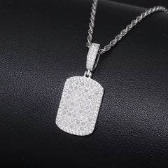 Ice Stone 2025 Unisex 925 Silver VVS Moissanite Dog Tag Necklace