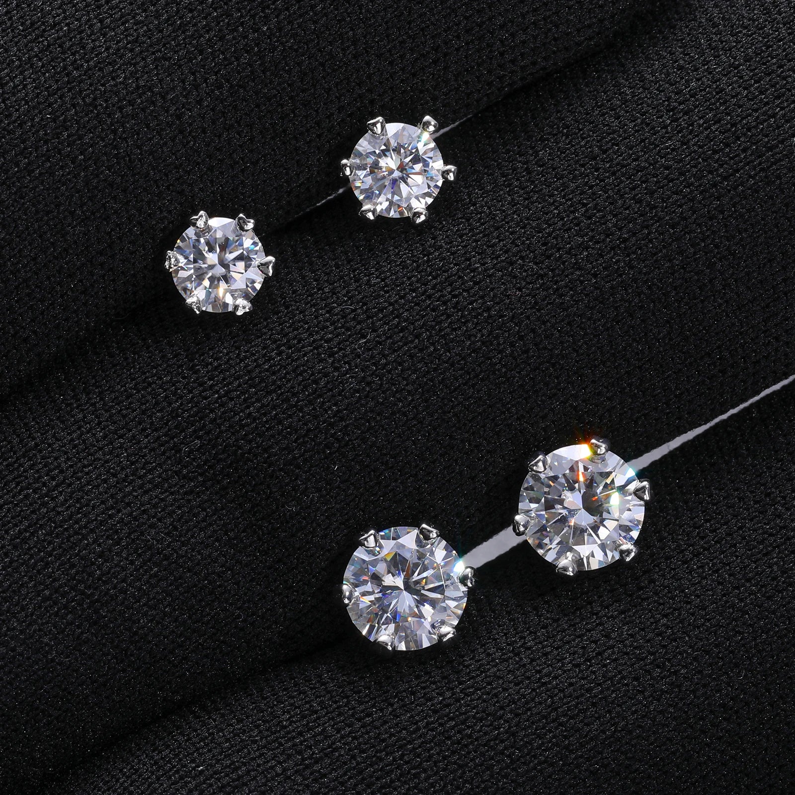 Pass Diamond Tester Six Claw Moissanite Stud 925 Sterling Silver Fine Jewelry Earrings Valentines Day Gift Earrings Women