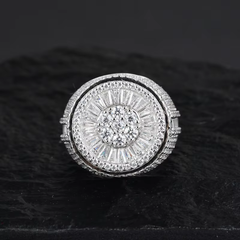 Ice Stone VVS Moissanite Micro Baguette Silver Ring