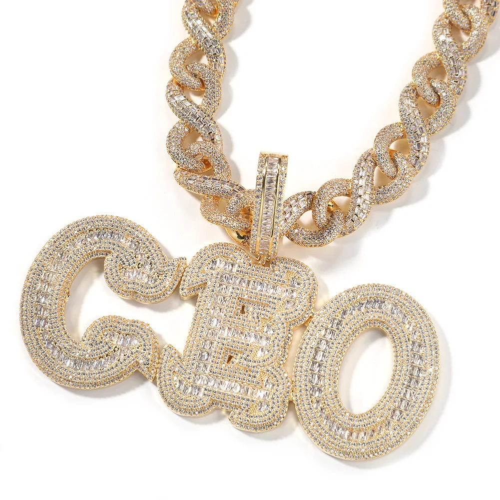 Hip Hop New Design 5A Zircon Custom Name Necklace 18K Gold Plating Fashion Name Pendant Jewelry Custom Jewelry Diy Pendant