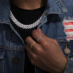 Ice Stone Gold Plated Moissanite Cuban Ring