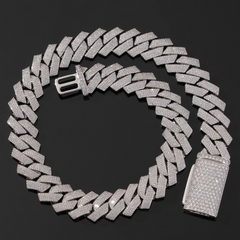 Ice Stone 18mm 4-Row Diamond Cuban Necklace