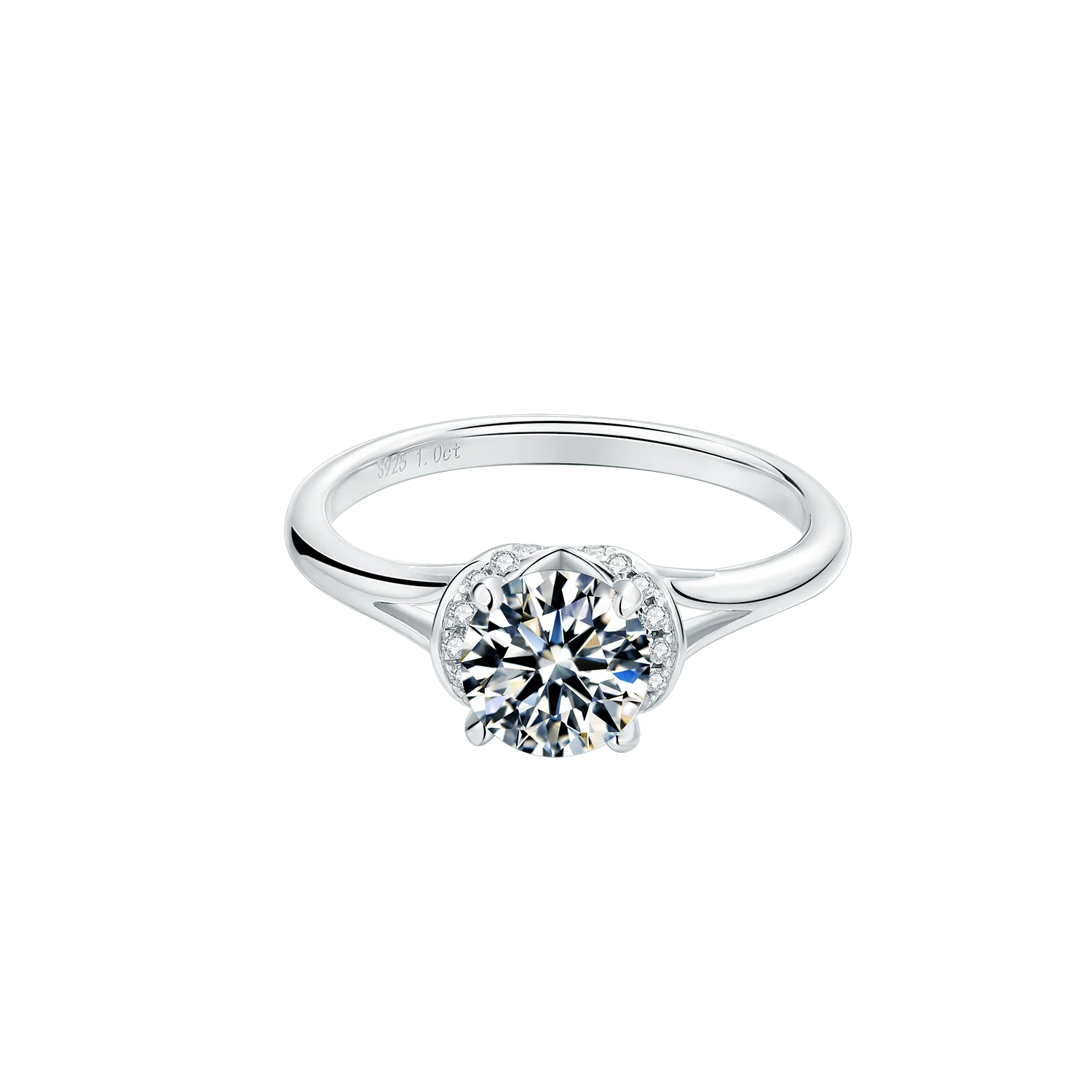 D Color VVS White Gold Solitaire Ring White Moissanite Engagement Wedding Rings for Women Engagement