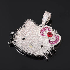 Ice Stone Fashion Women’s Cute Hello Kitty Iced Out Necklace