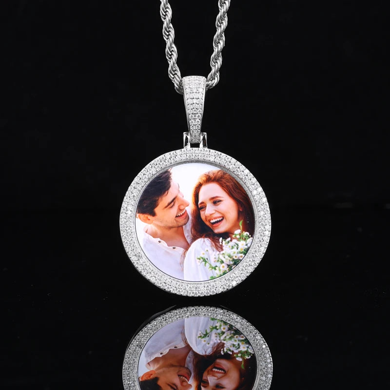 Ice Stone Rapper S925 Silver VVS D Moissanite Two Rows Pendant