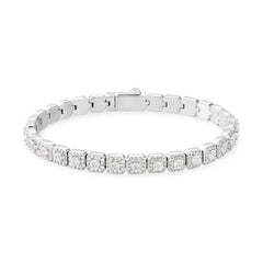 Fashion 6MM 925 Silver Hip Hop Tennis Bracelet Exquisite VVS D Moissanite Square Cluster Tennis Bracelet for Women Men