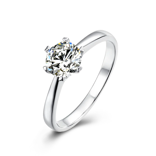 High quality 1.0ct silver moissanite diamond engagement wedding ring sterling silver 18k white gold