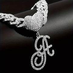 Ice Stone Gold Plated Crystal Cuban Link Initial Anklet
