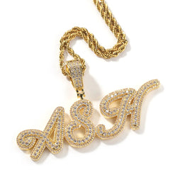 Ice Stone Brush Font Custom Name Necklace