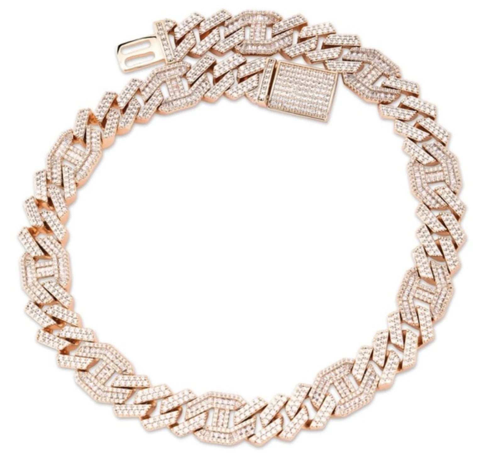 Newest Launched Top Quality Hip Hop 15mm Iced Out Man Miami Cuban Link Chain Cuban Link Baguette Zircon Necklace 16-30inch