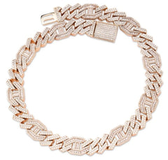 Newest Launched Top Quality Hip Hop 15mm Iced Out Man Miami Cuban Link Chain Cuban Link Baguette Zircon Necklace 16-30inch