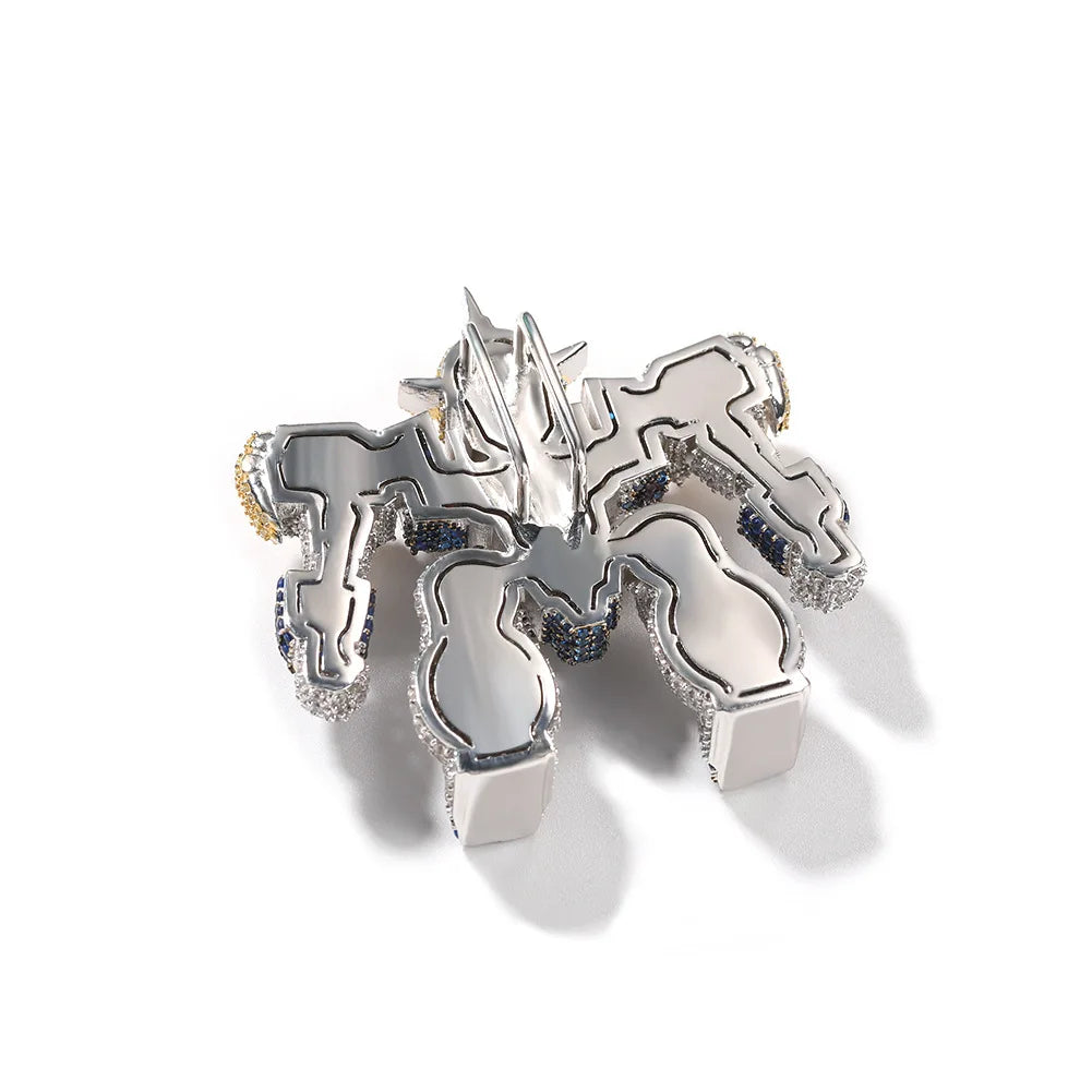 Top Icy Hip Hop Jewelry Cartoon Full CZ Mixed Color Pendant Necklace Iced Out Cubic Zircon Chain Pendant Necklace