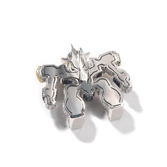 Top Icy Hip Hop Jewelry Cartoon Full CZ Mixed Color Pendant Necklace Iced Out Cubic Zircon Chain Pendant Necklace