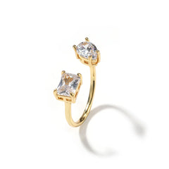 INS HOT Iced Out Baguette Rectangle CZ Ring Resizable 5A zircon 925 silver women hip hop party ring water drop ring