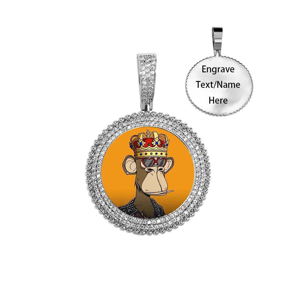 Ice Stone Photo Frame Pendant Hip Hop