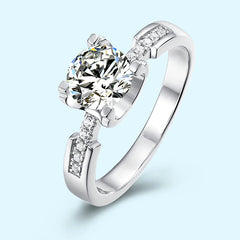 14K White Gold Moissanite Finger Ring Solid Wedding Band Heart Cut Moissanite Ring