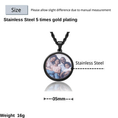 Ice Stone Multicolor Stainless Steel Custom Photo Necklace