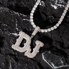 Custom Hip Hop Jewelry 9mm Cuban Link Chain Letter Charms Necklace 18K Gold Initial Letter Necklace Jewelry