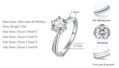 Ice Stone 2.0ct VVS Moissanite Iced Engagement Ring
