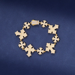 New Design 22mm VVS D  Moissanite Diamond 925 Sterling Bracelet Fine Hip Hop Jewelry Cross Tennis Chain With Certificate