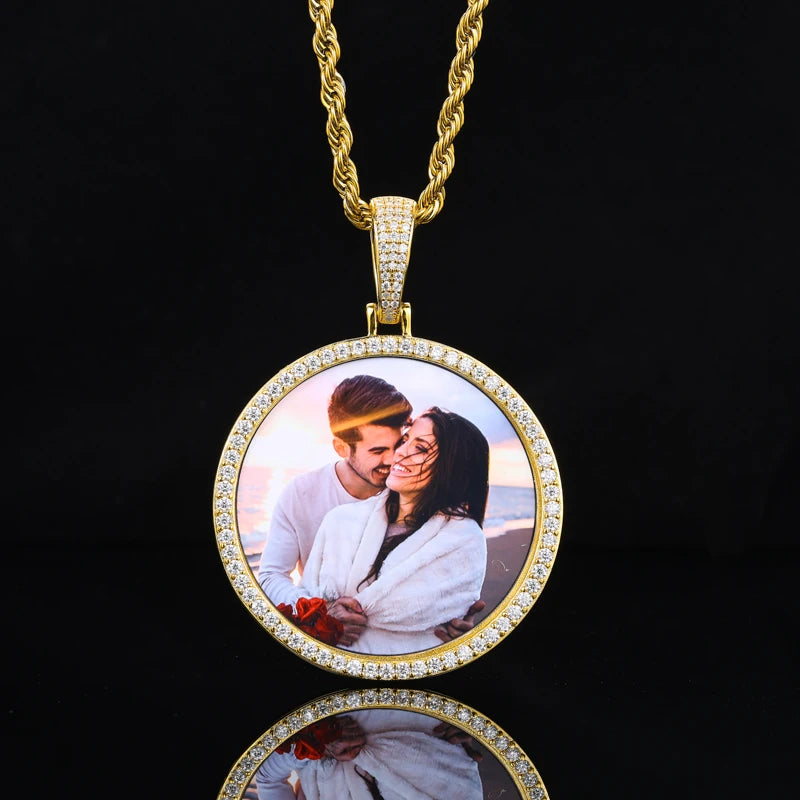 Ice Stone Fashion 925 Sterling VVS D Moissanite Big Circle Pendant