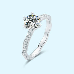 925 Silver Jewelry Moissanite Engagement Ring Round Cut Moissanite Halo Ring Engagement Wedding Moissanite Ring