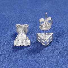 Ice Stone VVS Moissanite Triangle Sterling Silver Earrings