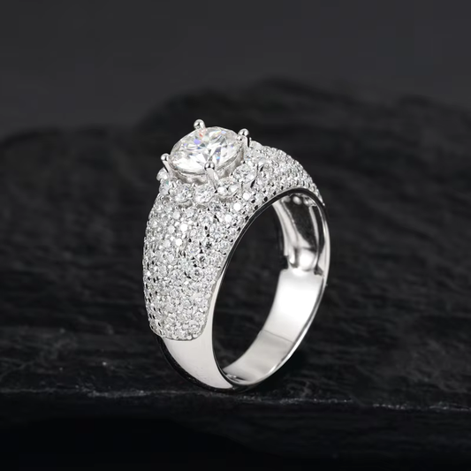 Ice Stone Ice Out Moissanite Hip Hop Ring